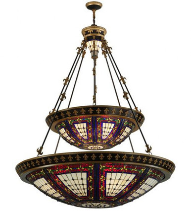 Fleur de lis 4 Light Inverted Pendant 59.5 x 44 Inches by Meyda Tiffany - 19833