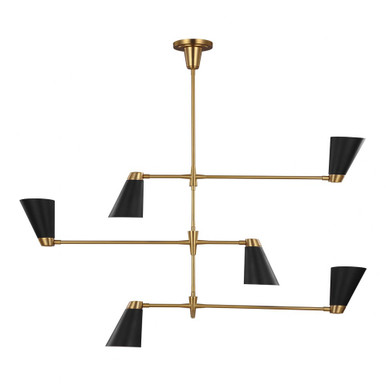 Signoret 6 Light Oversized Chandelier by Visual Comfort Studio - tc1116bbs