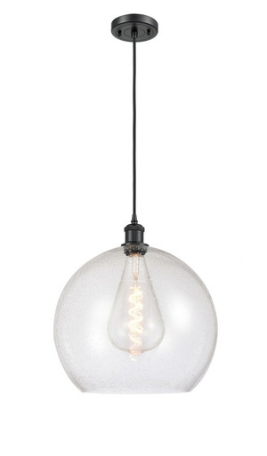 Athens 1 Light Medium Pendant 18.38 Inch Tall by Innovations - 516-1P-BK-G124-14