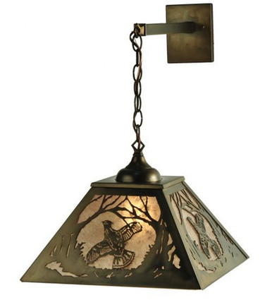 Ruffed Grouse 1 Light Hanging Wall Sconce 38 x 15.5 Inches by Meyda Tiffany - 110134