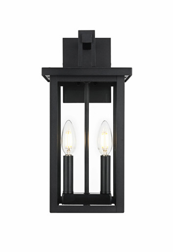 Venango 2 Light Outdoor Wall Sconce 15 Inch Tall and 7 Inch Wide by Elegant - OD324W15BK
