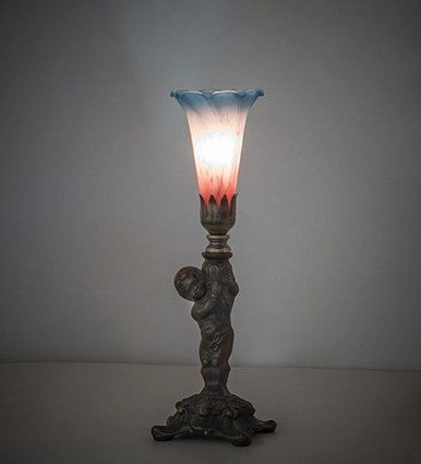 Pond Lily Cherub 1 Light Mini Lamp 12 In H and 4 In W by Meyda 273023 - 273023