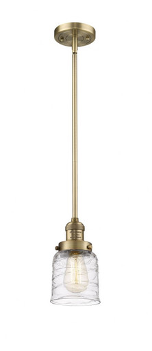 Bell 1 Light Stem Hung Mini Pendant 10 Inch and 5 Inch Wide by Innovations - 201S-BB-G513