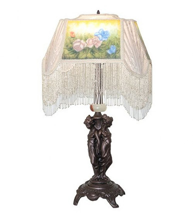 Reverse Painted Roses 1 Light Table Lamp 28 x 18 Inch by Meyda Tiffany - 271953