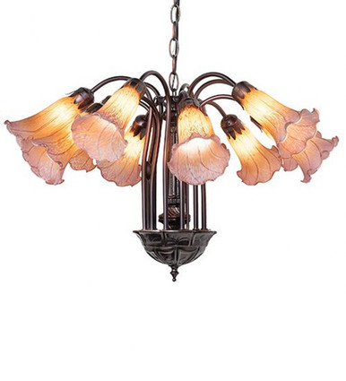 Pond Lily 12 Light Chandelier 18 x 24 Inch by Meyda Tiffany 17959 - 17959