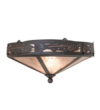 Rainbow Trout 2 Light Flush Mount 8 x 16 In by Meyda Tiffany 270055 - 270055