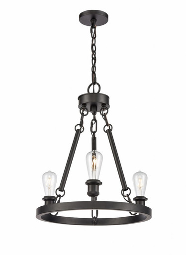 Saloon 3 Light Small Round Chandelier by Innovations - 820-BK
