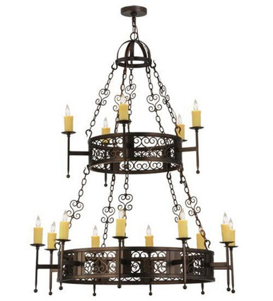 Toscano 15 Light 2 Tier Chandelier 66 x 48 Inches by Meyda Tiffany - 115334