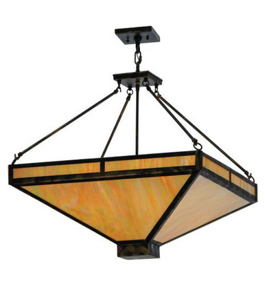 Whitewing 4 Light Square Inverted Pendant 30 x 36 Inches by Meyda Tiffany - 140866