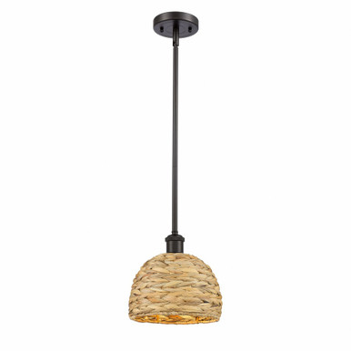 Woven Ratan 1 Light Small Pendant by Innovations - 516-1S-OB-RBD-8-NAT
