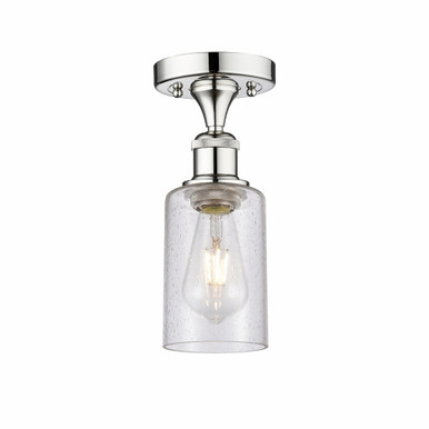 Clymer 1 Light Semi Flush Mount 10.88 and 3.88 Inch Wide by Innovations - 616-1F-PC-G804