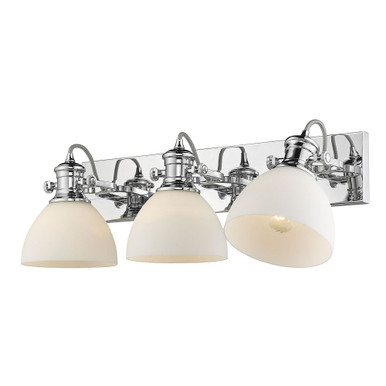 Hines 3 Light Bath Vanity 8.75 Inch Tall and 25.13 Inch Wide by Golden - 3118-BA3 CH-OP