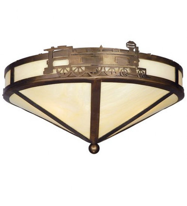 Train 3 Light Flush Mount 8 x 15.75 In by Meyda Tiffany - 136032