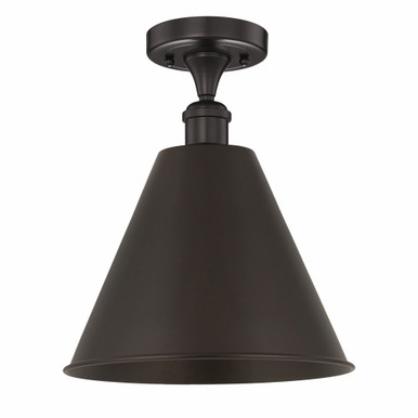 Edison Cone 1 Light 12 Inch Wide Semi Flush Mount by Innovations - 616-1F-MBC-12