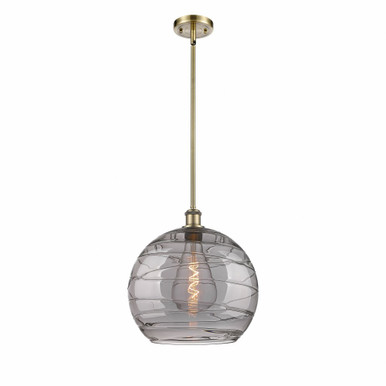 Athens Deco Swirl 1 Light Stem Hung Mini Pendant 14.63X13.75 by Innovations - 516-1S-AB-G1213-14SM