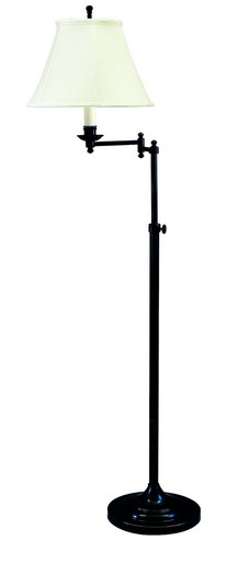 Club 1 Light Adjustable Swing Arm Floor Lamp 56 x 19.5 x House of Troy - CL200-BLK