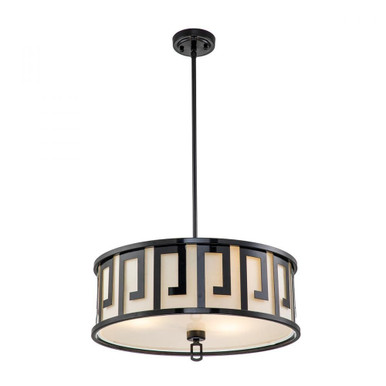 Lemuria 3 Light Large Pendant 8 Inch Tall by Lucas And Mckearn - GN/LEMURIA/P/L-BLK