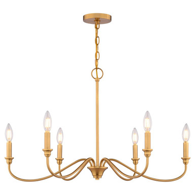 Annabelle 6 Light Chandelier 18.75 Inch Tall and 30 Inch Wide by Vaxcel - H0318