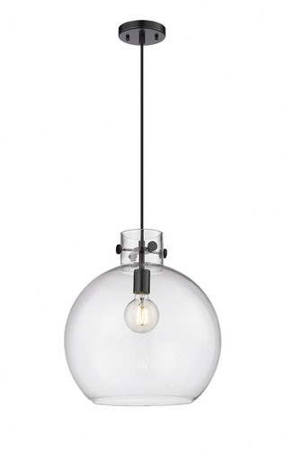 Newton Sphere 1 Light Cord Hung Pendant 15 and 14 Inch Wide by Innovations - 410-1PL-BK-G410-14CL