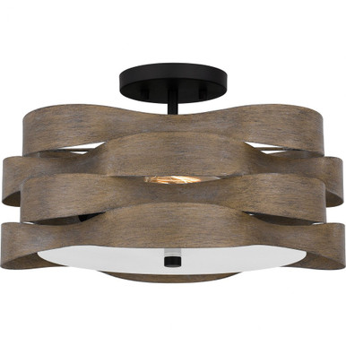 Appleton 2 Light 16 Inch Wide Semi Flush Mount by Quoizel - APL1716MBK
