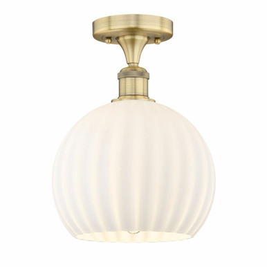 White Venetian 1 Light 10 Inch Wide Semi Flush Mount by Innovations - 616-1F-G1217-10