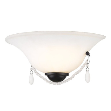 Priscilla 1 Light Wall Sconce 5.38 Inch Tall and 12 Inch Wide by Golden - 3719-WSC BLK-OP