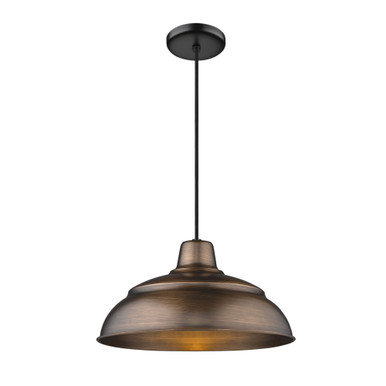 R Series 1 Light Cord Hung Warehouse Pendant 14 Inch Wide by Millennium - RWHC14