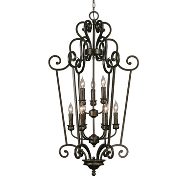 Heartwood 9 Light Medium Foyer Chandelier by Golden - 8063-CG9 BUS