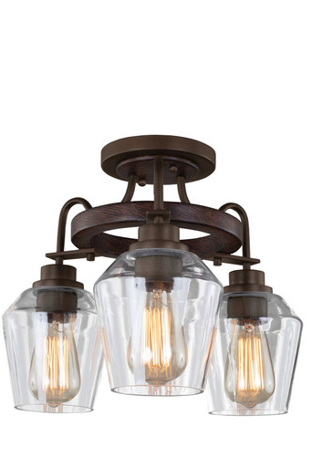 Allegheny 3 Light 16 Inch Wide Semi Flush Mount by Kalco - 508740BS