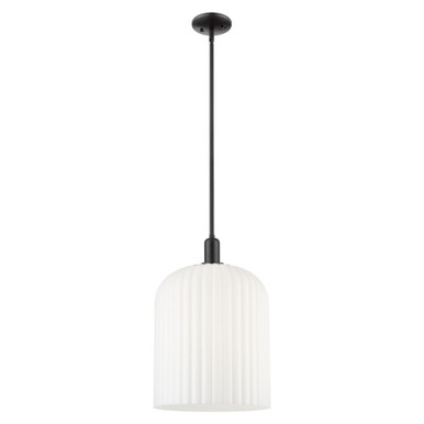 Bridal Veil 1 Light Mini Pendant 18.13 Inch and 12 Inch Wide by Innovations - 716-1S-BK-G559-12GWH