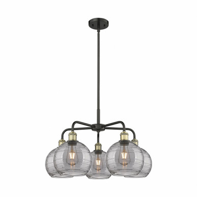 Athens Deco Swirl 5 Light Medium Chandelier by Innovations 516-5CR-G1213-8 - 516-5CR-BAB-G1213-8SM
