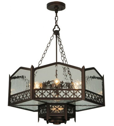 Church 6 Light Pendant 35 Inches Tall and 30 Inches Wide by Meyda Tiffany - 122596