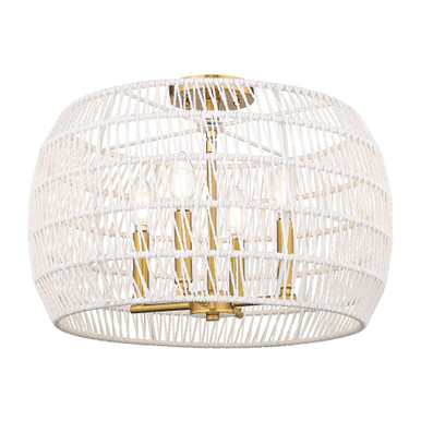 Ellie 4 Light Semi Flush Mount 13.25 Inch Tall and 19 Inch Wide by Golden - 6808-4SF MBG-WR