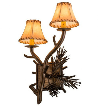 Lone Pine 2 Light Left Wall Sconce 22 x 12 Inches by Meyda Tiffany - 161368