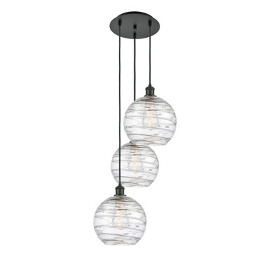 Athens Deco Swirl 3 Light Cord Hung Multi Pendant 35.63X16.5 by Innovations - 113B-3P-G1213-10