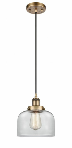 Bell 1 Light Cord hung Mini Pendant 10 Inch and 8 Inch Wide by Innovations - 916-1P-BB-G72