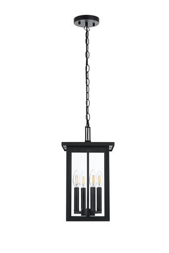 Sheridan 4 Light Outdoor Pendant 16 Inch Tall and 9 Inch Wide by Elegant - OD324H16BK