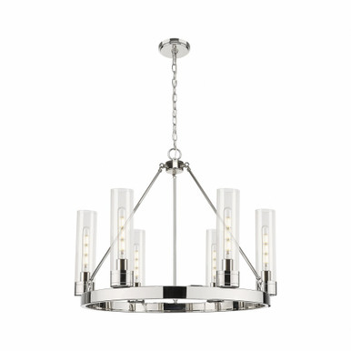 Boreas 6 Light 11 Inch Shade Chandelier 29 Inch Wide by Innovations - 617-6CR-G617-11
