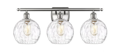 Athens Water Glass 3 Light Globe Vanity Light 26 Inch Wide by Innovations - 516-3W-SN-G1215-8