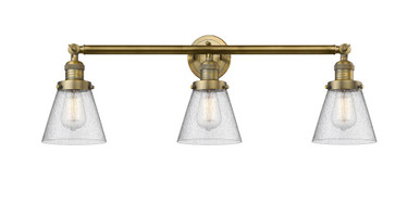 Cone 3 Light Bath Vanity 11 Inch Tall and 30 Inch Wide by Innovations - 205-BB-G64