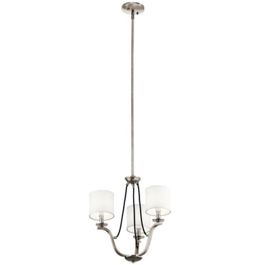 Thisbe 3 Light Small Chandelier with Linen Shades by Kichler - 43531clp