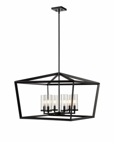 Colchester 6 Light Stem Hung Chandelier 18.5 x 26 Inch Wide by Innovations  - 378-6CR-BK-CL-26