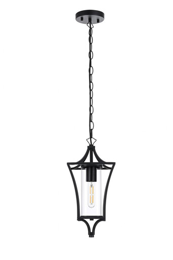 Belgrade 1 Light Outdoor Pendant 15 Inch Tall and 7 Inch Wide by Elegant - OD311H15BK
