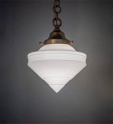 Revival Schoolhouse Deco Cone Globe 1 Light Pendant 18 x 9 Inch by Meyda - 264655