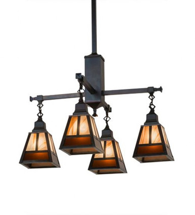 T Mission 4 Light Chandelier 48 x 26 Inches Wide by Meyda Tiffany - 174100