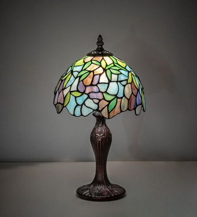 Tiffany Wisteria 1 Light Mini Table Lamp 15 x 8 Inch by Meyda Tiffany - 270579