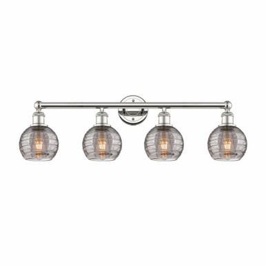 Athens Deco Swirl 4 Light Bath Vanity 10.38 InchX32.88 Inch by Innovations - 616-4W-PN-G1213-6SM