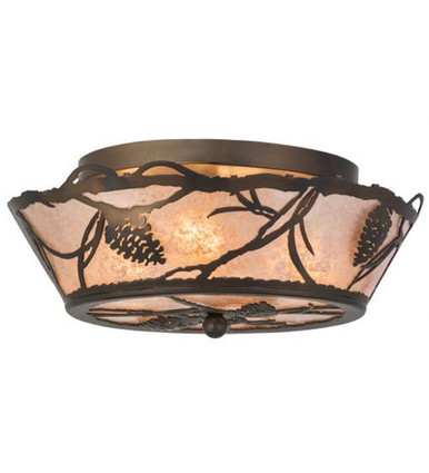 Whispering Pines 4 Light Flush Mount 6.5 x 16 In by Meyda Tiffany - 167960