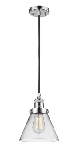 Cone 1 Light Cord Hung Mini Pendant 9.13 and 7.75 Inch Wide by Innovations - 201C-PC-G42