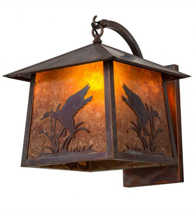 Stillwater Ducks in Flight Curved Arm Wall Sconce 18.5 x 15.5 Inch by Meyda - 17102